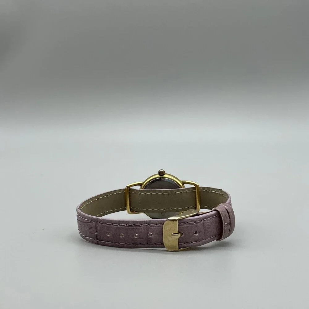 Becora V3080 Womens Watch 26mm Moon Phase Gold Tone Pink Strap New Battery